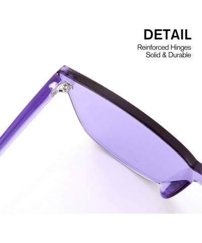 Oversized Square Rimless Sunglasses Tinted Unisex Women Men One Piece colored Transparent Eyewear Retro Eyeglasses Purple $6....