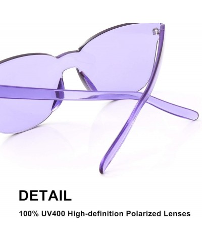 Oversized Square Rimless Sunglasses Tinted Unisex Women Men One Piece colored Transparent Eyewear Retro Eyeglasses Purple $6....