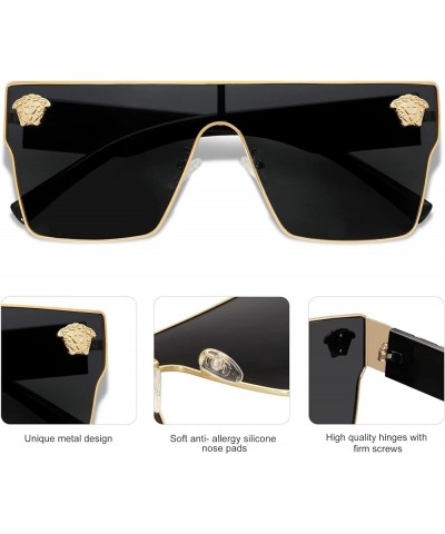 Oversized Square Sunglasses For Women Men Vintage Trendy Classical Gafas De Sol Para Mujer Sun Glasses AR82087 Black/Black $1...