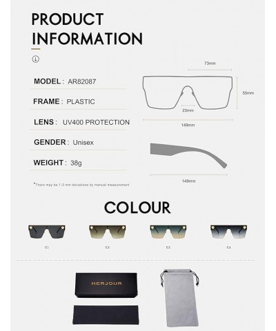 Oversized Square Sunglasses For Women Men Vintage Trendy Classical Gafas De Sol Para Mujer Sun Glasses AR82087 Black/Black $1...