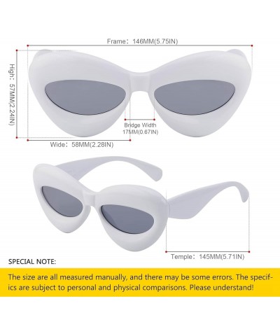 Inflated Lips Shaped Bow Sunglasses Women Men Vintage Butterfly Cateye Glasses Party Colorful Eyewear 2-white $10.79 Goggle