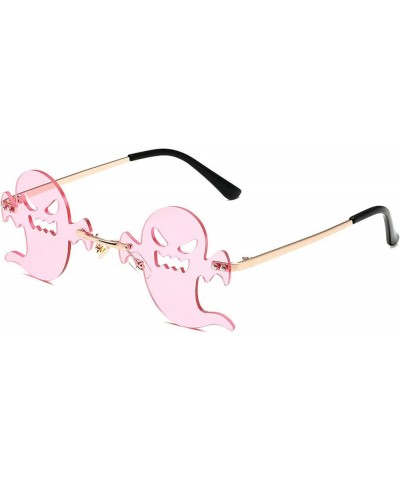 Rimless Sunglasses Women Unique Demon Shaped Sun Glasses for Men Fashion Metal Frame Sunglass 2022 Rave Party Eyewear Pink $1...