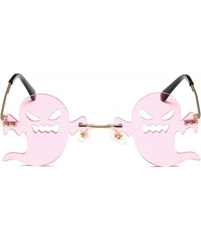 Rimless Sunglasses Women Unique Demon Shaped Sun Glasses for Men Fashion Metal Frame Sunglass 2022 Rave Party Eyewear Pink $1...