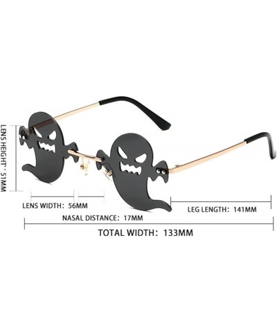 Rimless Sunglasses Women Unique Demon Shaped Sun Glasses for Men Fashion Metal Frame Sunglass 2022 Rave Party Eyewear Pink $1...