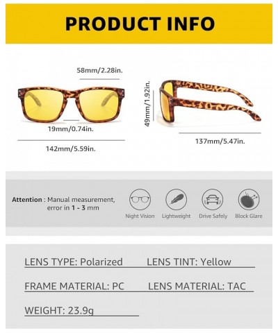 Night Driving Glasses for Men Women, Polarized Night Vision Glasses Anti Glare, Yellow Tinted Lens Nighttime Glasses A3 Night...