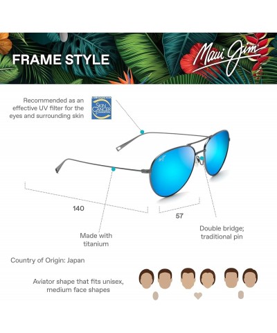 Men's and Women's Walaka Polarized Aviator Sunglasses Dove Grey/Blue Hawaii Polarized $97.28 Aviator