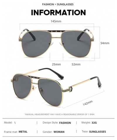 Classic Aviator Sunglasses for Men Women Vintage Retro style Metal Shades Gold Frame Gradient Grey Lens $10.19 Aviator