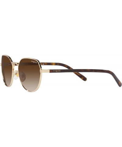 Woman Sunglasses Gold Frame, Dark Blue Lenses, 53MM Pale Gold $51.60 Square