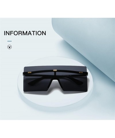 Retro Oversized Frame Sunglasses Men and Women Square Fashion Sunglasses Sunglasses (Color : 5, Size : One Size) One Size 5 $...