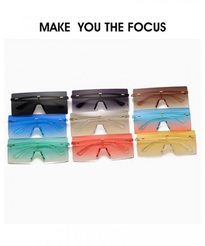 Retro Oversized Frame Sunglasses Men and Women Square Fashion Sunglasses Sunglasses (Color : 5, Size : One Size) One Size 5 $...