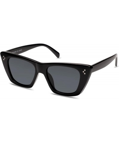 Retro Trendy Cat Eye Polarized Sunglasses for Women Cute Stylish UV400 Sunnies SJ2199 Black/Black $10.59 Cat Eye