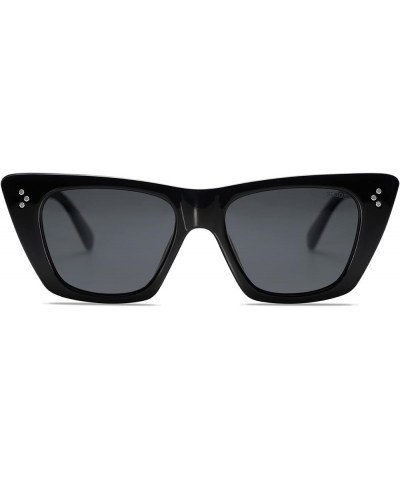 Retro Trendy Cat Eye Polarized Sunglasses for Women Cute Stylish UV400 Sunnies SJ2199 Black/Black $10.59 Cat Eye