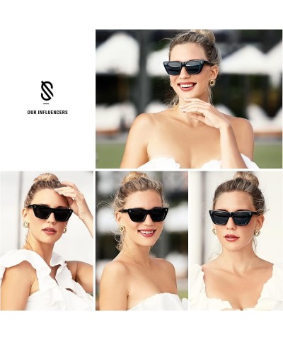 Retro Trendy Cat Eye Polarized Sunglasses for Women Cute Stylish UV400 Sunnies SJ2199 Black/Black $10.59 Cat Eye