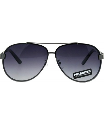 Polarized Lens Sunglasses Unisex Round Aviator Metal Light Frame Gunmetal (Smoke) $9.51 Aviator