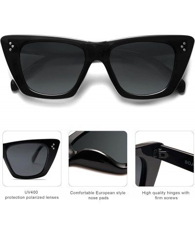 Retro Trendy Cat Eye Polarized Sunglasses for Women Cute Stylish UV400 Sunnies SJ2199 Black/Black $10.59 Cat Eye