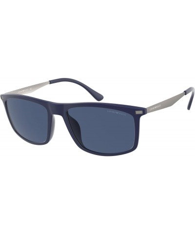 Man Sunglasses Matte Blue Frame, Dark Blue Lenses, 57MM $38.22 Rectangular