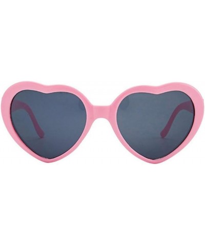 Heart Shaped Sunglasses for Women Girls Polarized Retro Eyewear Heart Lens Goggle UV Protection Sun Glasses Pink $2.65 Goggle