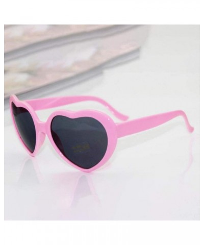 Heart Shaped Sunglasses for Women Girls Polarized Retro Eyewear Heart Lens Goggle UV Protection Sun Glasses Pink $2.65 Goggle