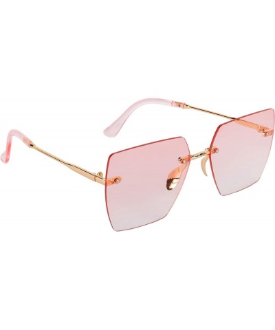 AISLIN® UV Protected Rim-Less Unisex Butterfly/Square Sunglasses Gold-pink Frame | Pink Lenses $38.85 Rimless