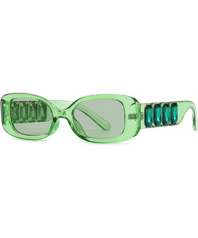 Fashion Square Rhinestone Sunglasses Women Men Punk Sun Glasses Female Shades Eyeglasses Green $9.68 Square