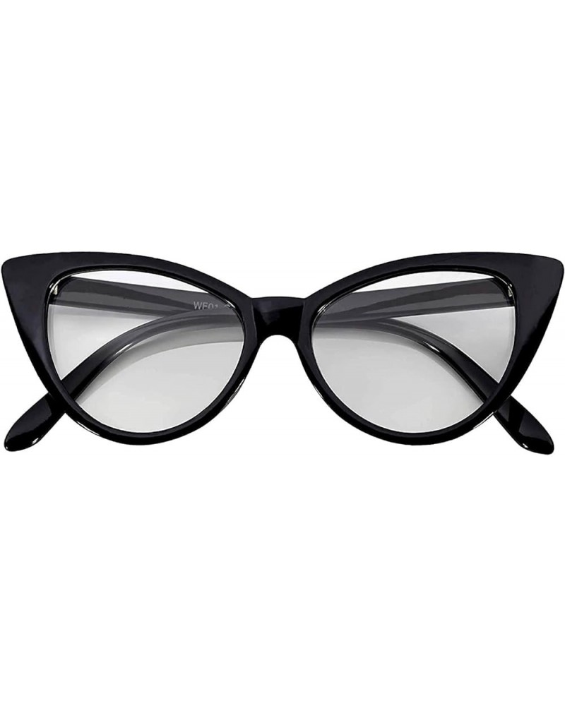 Cateye Sunglasses for Women Classic Vintage High Pointed Winged Retro Design Black / Clear $7.49 Wayfarer