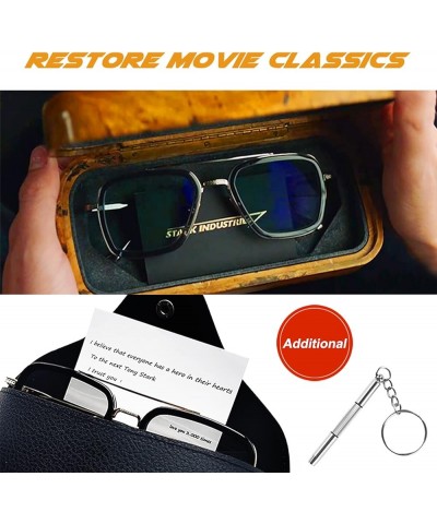 Retro Sunglasses Tony Stark Sun Glasses Square Eyewear Metal Frame for Men Women Downey Sunglasses 97999-1 $10.19 Square