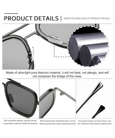 Retro Sunglasses Tony Stark Sun Glasses Square Eyewear Metal Frame for Men Women Downey Sunglasses 97999-1 $10.19 Square