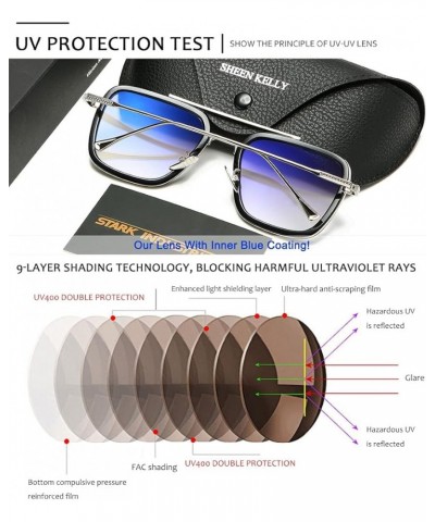 Retro Sunglasses Tony Stark Sun Glasses Square Eyewear Metal Frame for Men Women Downey Sunglasses 97999-1 $10.19 Square