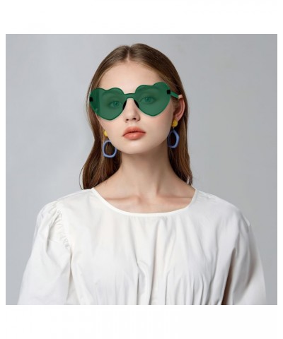 Heart Sunglasses Heart Shaped Sunglasses Womens 2 Pairs Rave Sunglasses for Women Bachelorette Party Favors Green $5.49 Rimless