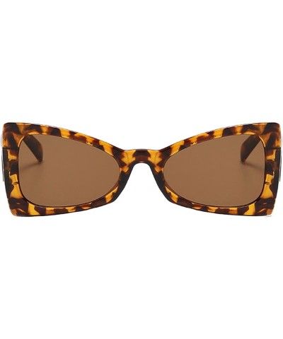 Square Shaped Sunglasses for Women Men Retro Fashion Street Shot Glasses Unisex Frame Sunglasses Brown $7.33 Designer