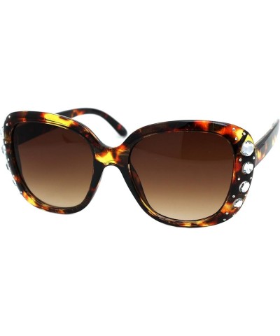 Oversized Rhinestone Sunglasses Womens Square Fashion Shades UV 400 Tortoise (Brown) $9.01 Oversized