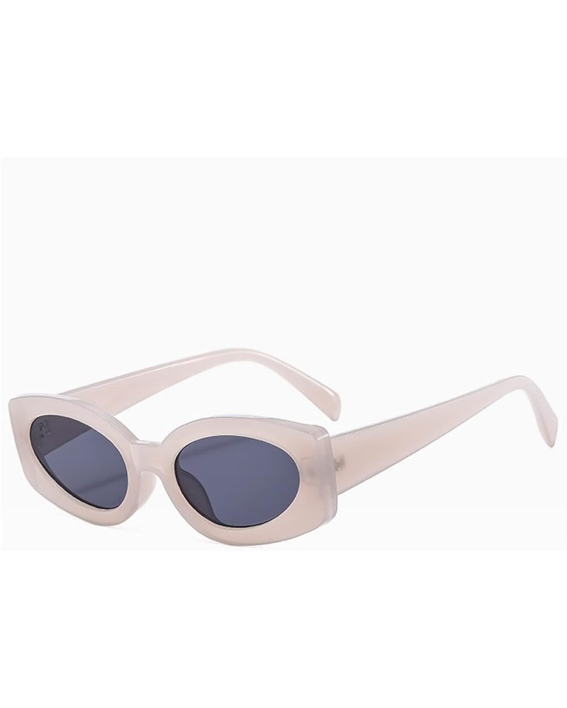 Oval Frame Fashion Hip-hop Sunglasses Men and Women Outdoor Holiday Beach Sunglasses (Color : C, Size : 1) 1 D $15.95 Designer