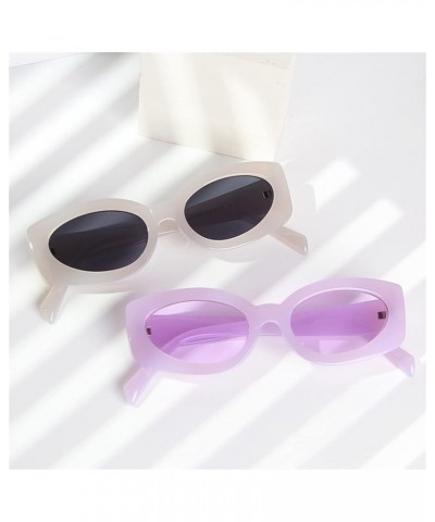 Oval Frame Fashion Hip-hop Sunglasses Men and Women Outdoor Holiday Beach Sunglasses (Color : C, Size : 1) 1 D $15.95 Designer