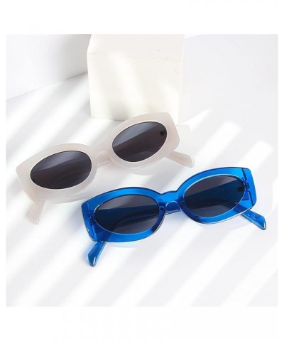 Oval Frame Fashion Hip-hop Sunglasses Men and Women Outdoor Holiday Beach Sunglasses (Color : C, Size : 1) 1 D $15.95 Designer