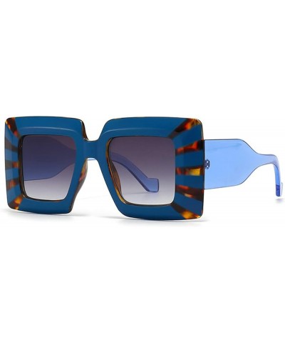 Oversized Square Punk Sunglasses Women Men Sun Glasses Female Gradient Shades Eyewear UV400 C4blue Gradient Grey $9.99 Designer