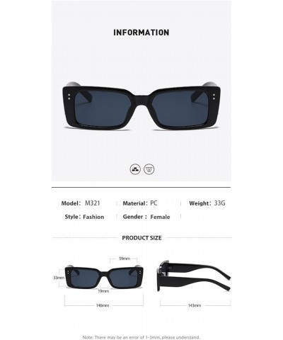 Square Men's And Women's Sunglasses Outdoor Vacation Trendy Sunglasses Gift A $12.93 Designer