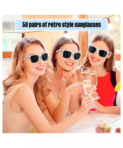 50 Pack Sunglasses Bulk Plastic Neon Vintage Retro Sunglasses Party Sunglasses Classic Shades Eyewear for Men Women White $28...