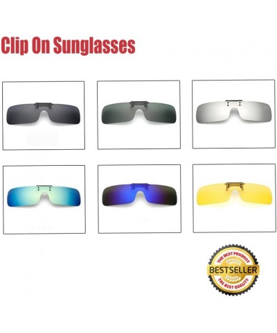 Polarized Clip On Sunglasses Over Prescription Glasses UV Protection Driving Glasses for Women Men Yellow $8.11 Designer