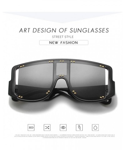 Fashion Large Frame Punk Sunglasses for Men and Women (Color : D, Size : 1) 1 D $12.88 Designer