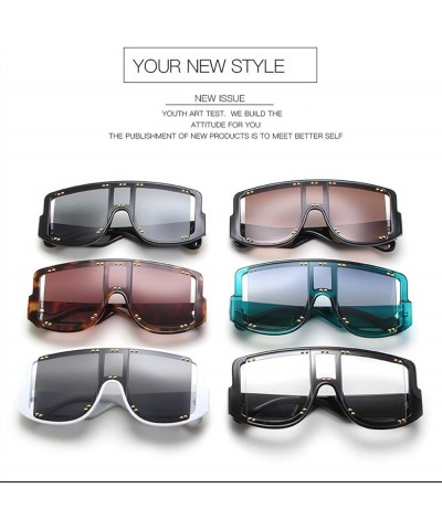 Fashion Large Frame Punk Sunglasses for Men and Women (Color : D, Size : 1) 1 D $12.88 Designer