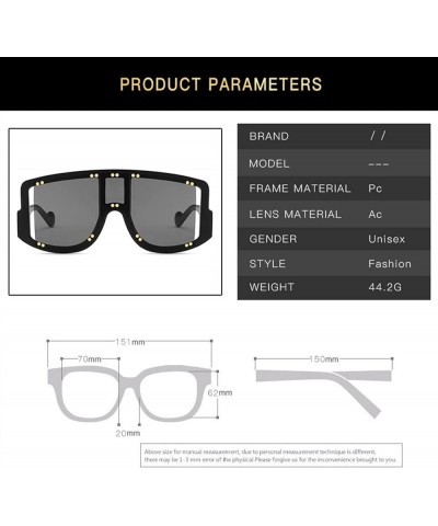 Fashion Large Frame Punk Sunglasses for Men and Women (Color : D, Size : 1) 1 D $12.88 Designer