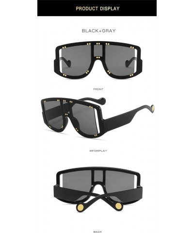 Fashion Large Frame Punk Sunglasses for Men and Women (Color : D, Size : 1) 1 D $12.88 Designer