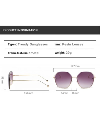 Women Large Frame Fashion Decorative Sunglasses Outdoor Vacation Beach Sunglasses (Color : F, Size : 1) 1 H $11.21 Designer