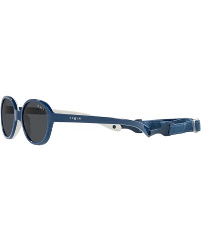 Women's Vj2012 Round Sunglasses Blue on Rubber Cream/Dark Grey $13.18 Round