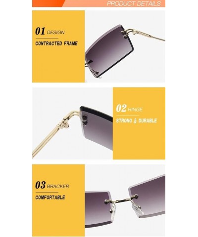 Frameless Ladies Square Sunglasses Outdoor Vacation Street Photography Decorative Sunglasses Sunglasses Men Trendy (Color : N...