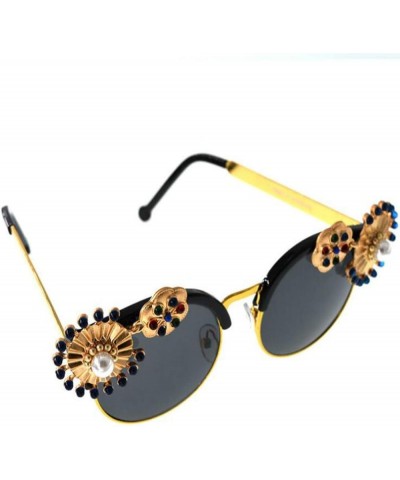 Women's Metal Flower Vintage Chains Eyewear Sun Glasses Fashion Luxury Baroque Sunglasses With Case 22 $15.19 Cat Eye