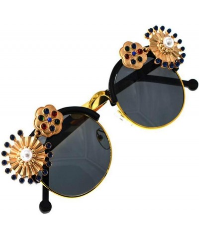 Women's Metal Flower Vintage Chains Eyewear Sun Glasses Fashion Luxury Baroque Sunglasses With Case 22 $15.19 Cat Eye