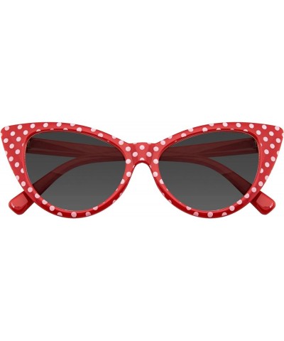 Polka Dot Cat Eye Womens Fashion Mod Super Cat Sunglasses Red $9.27 Cat Eye