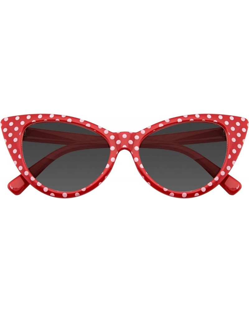 Polka Dot Cat Eye Womens Fashion Mod Super Cat Sunglasses Red $9.27 Cat Eye