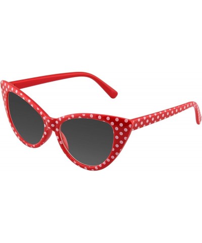 Polka Dot Cat Eye Womens Fashion Mod Super Cat Sunglasses Red $9.27 Cat Eye